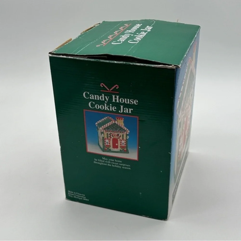 Christmas Gingerbread House Cookie Jar Ceramic In‎ Original Box Xmas Baking